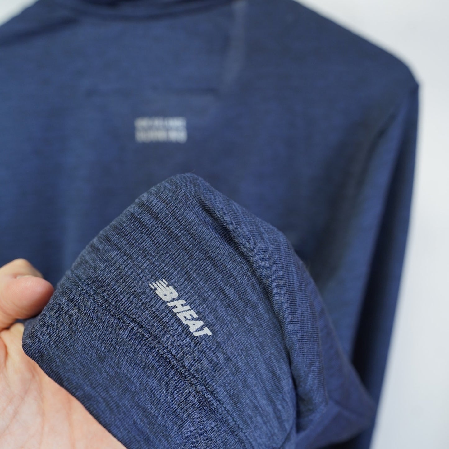 (M) New Balance Heat Grid Half Zip Pullover Running Jacket Men's M Navy Blue