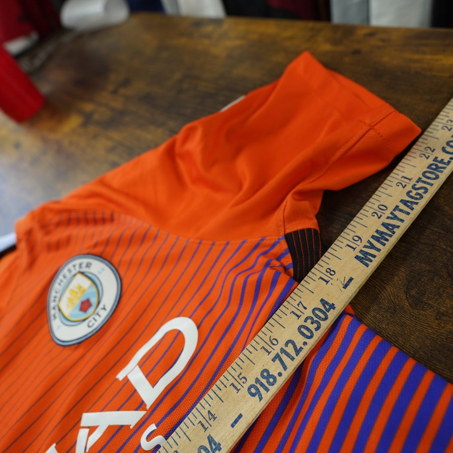 (S) Nike Manchester City 2016-17 Leroy Sané Third Jersey Men's S Orange Purple Retro