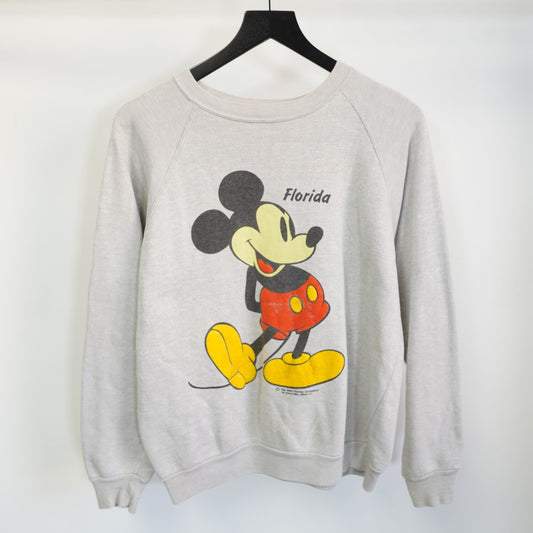 (M) Vintage Mickey Mouse Disney Crewneck Sweatshirt Men's M 1980s Gray Retro