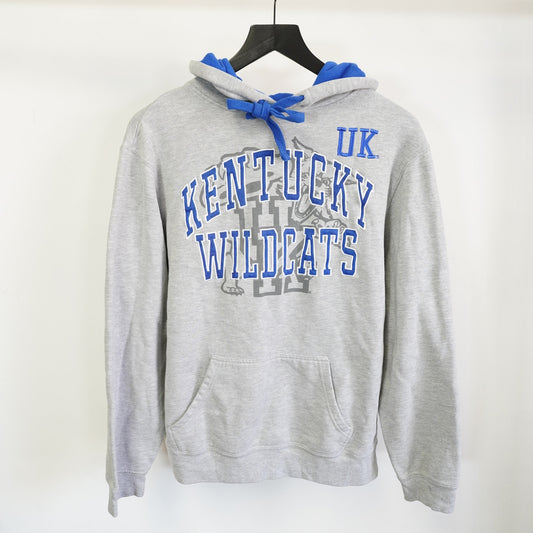 (L) Vintage Kentucky Wildcats Sewn Hoodie UK Gray Blue Men's L Stitched Retro Y2K