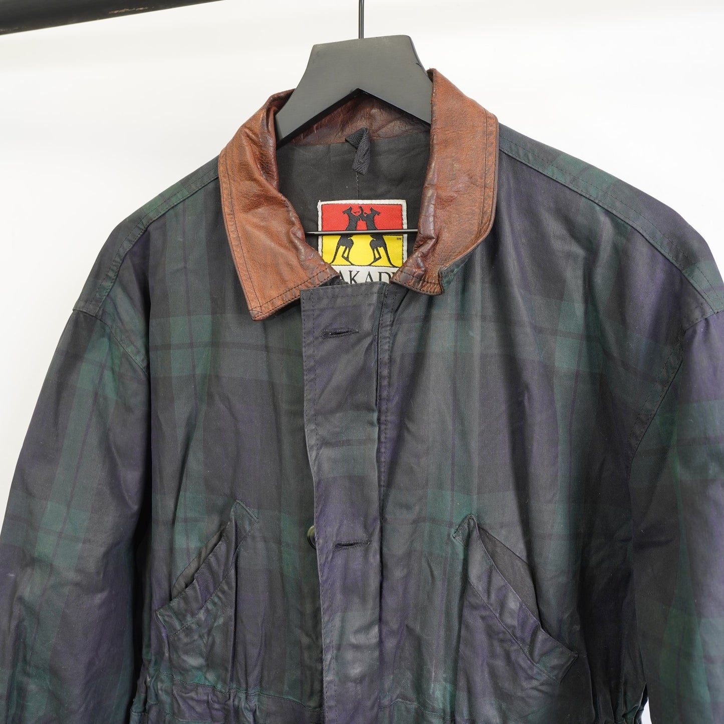 (M) Vintage Kakadu Traders Australia Plaid Waxed Field Jacket Men's M Navy 90s Coat