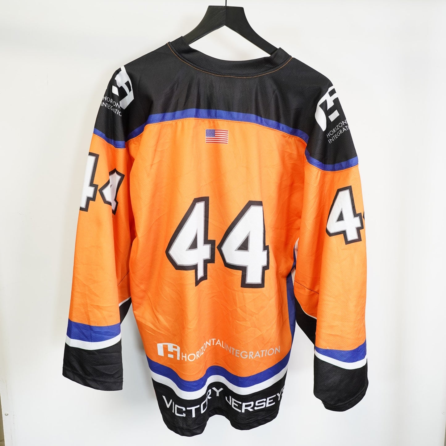 (M) Vintage Minnesota Spitfires Orange Hockey Jersey Mens M Fighter Plane Streetwear