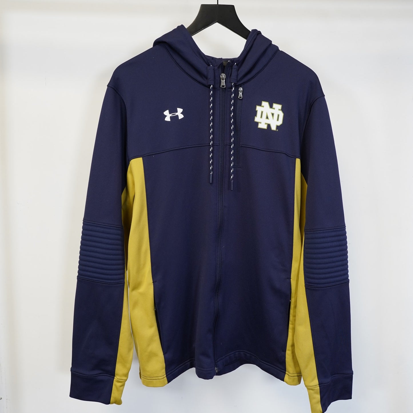 (L) Under Armour Notre Dame Fighting Irish Sideline Full Zip Hoodie Men's L Blue