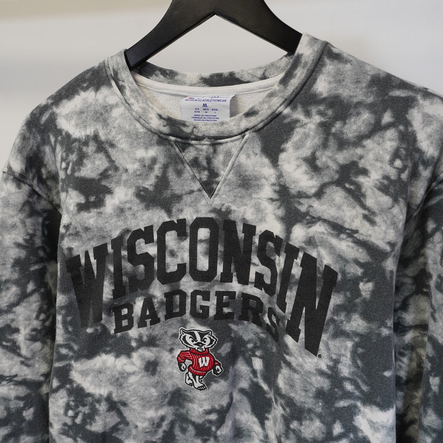 (M) Wisconsin Badgers Champion Tie Dye Crewneck Sweatshirt Men's M Retro Sweater