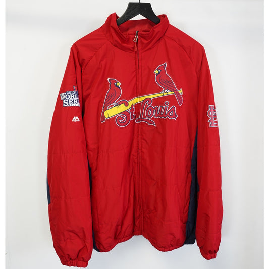 (XXL) Vintage St. Louis Cardinals Majestic Stitched Full Zip Jacket Men's 2XL Red Y2K