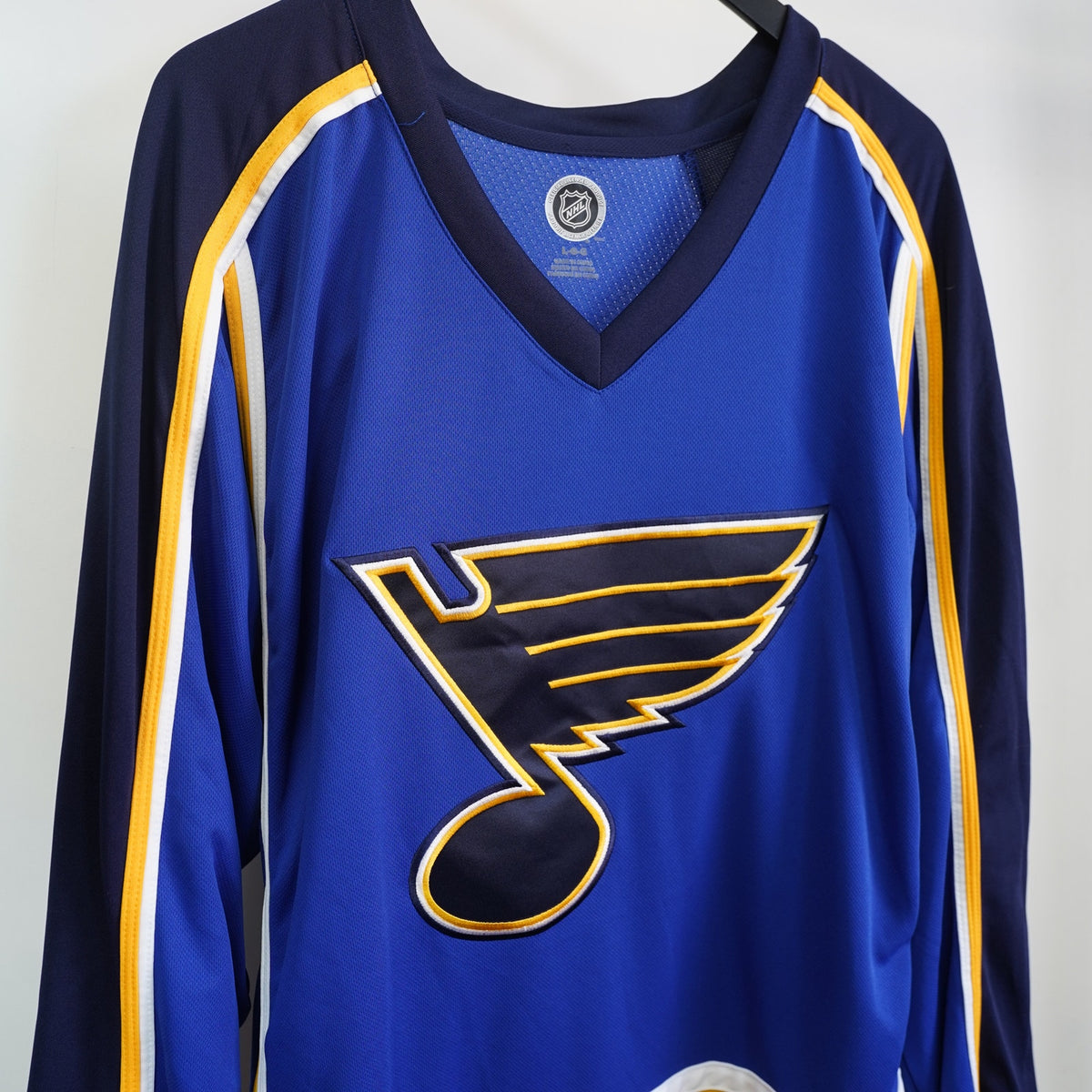 (L) Retro St. Louis Blue Embroidered NHL Hockey Jersey Sewn Men's L-XXL Blue