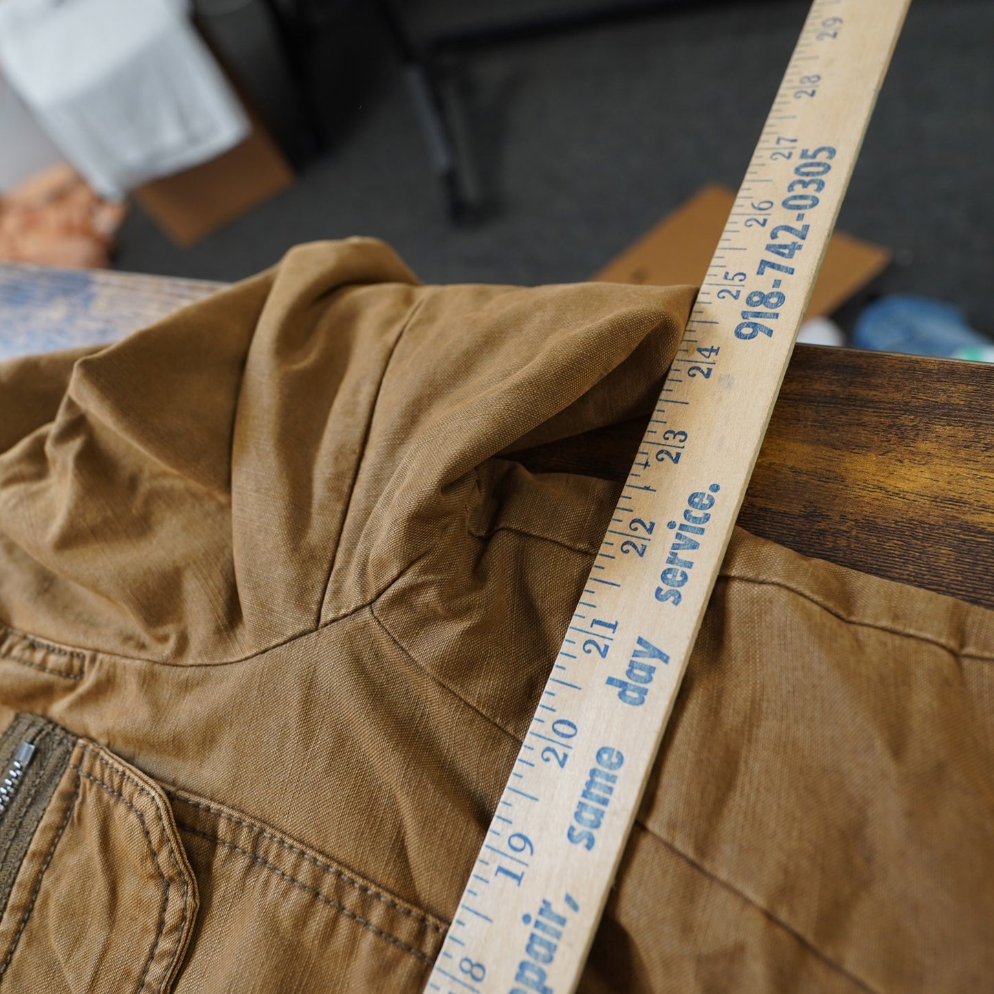 (S) Levi’s Twill Military Field Jacket Men's S Tan Cotton Full Zip Indie Western