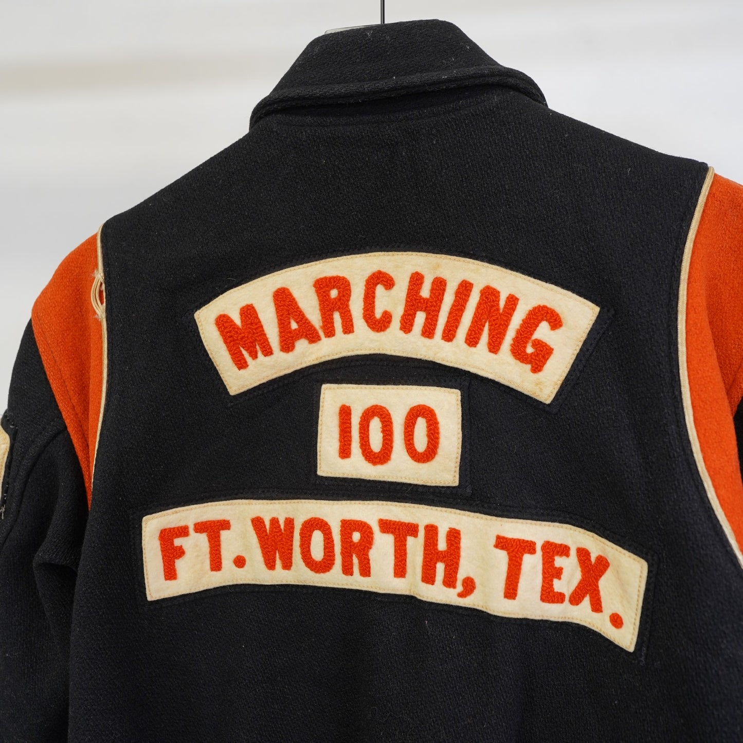 (S) True Vintage 50s Letterman Chain Stitched Varsity Jacket Sz 38-40 Men's S Black