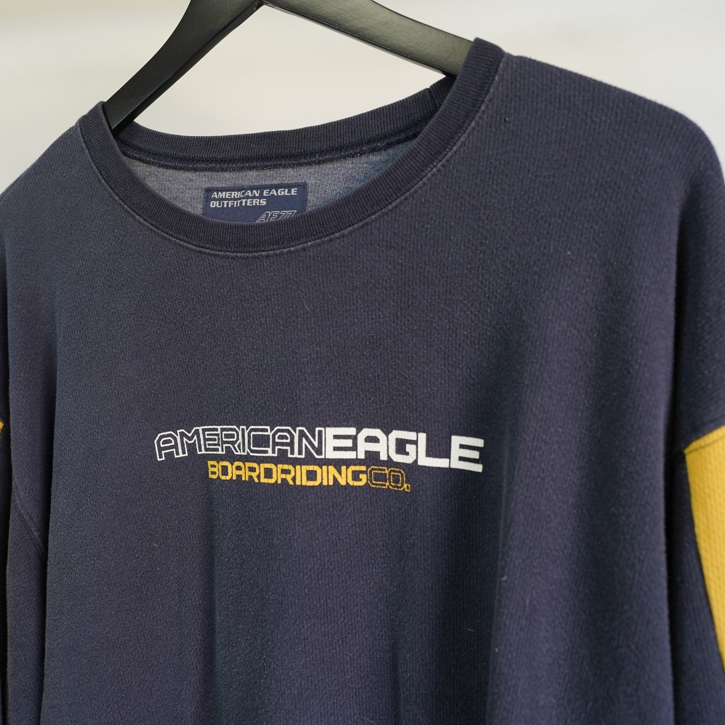 Vintage Y2K American Eagle Longsleeve T-Shirt Men's XL 2000s Two Tone Blue