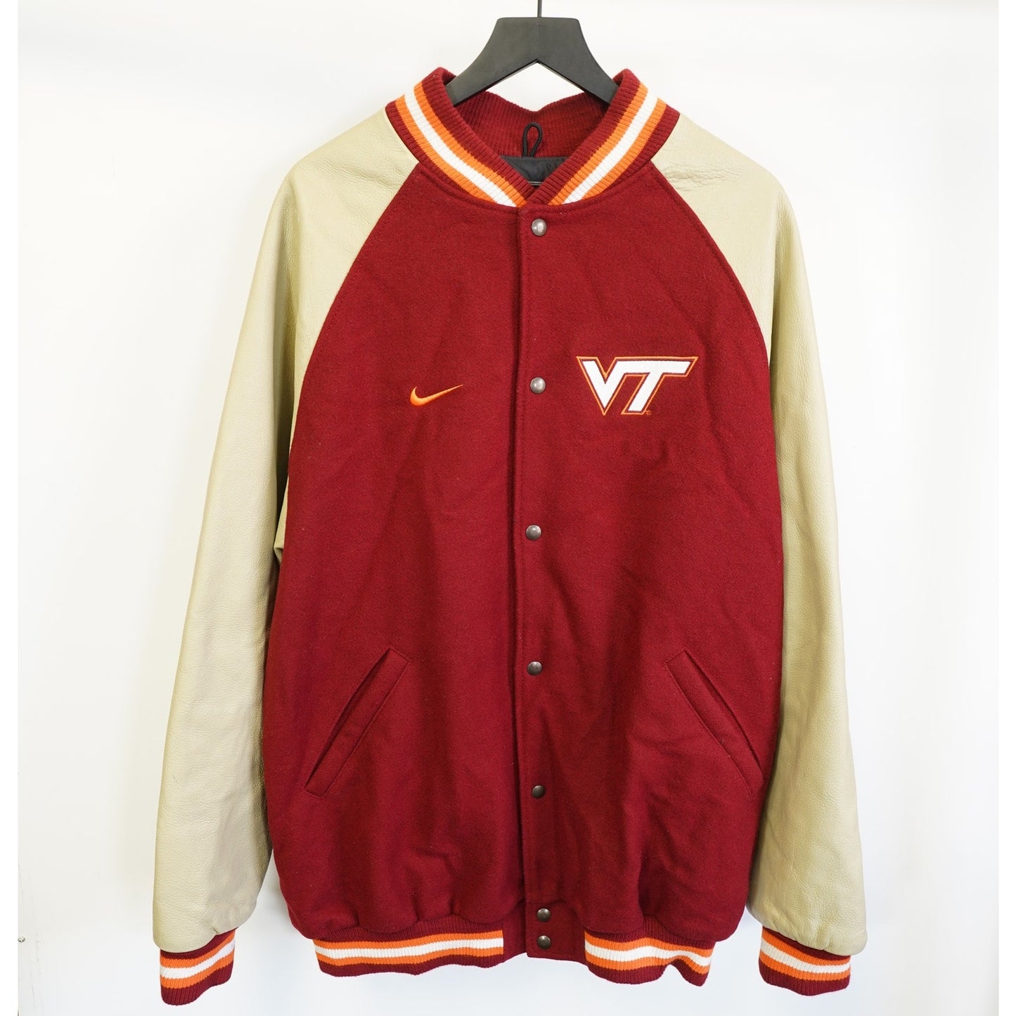 (XXL) Vintage Virginia Tech Hokies Nike Varsity Letterman Jacket Men's XXL Red 90s