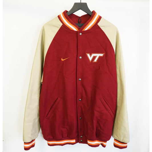 (XXL) Vintage Virginia Tech Hokies Nike Varsity Letterman Jacket Men's XXL Red 90s