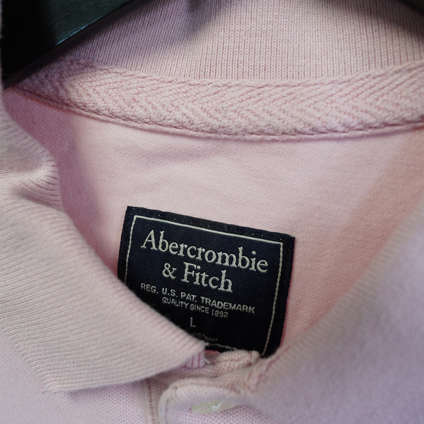 (L) Vintage Abercrombie & Fitch Y2K Moose Logo Polo Shirt Men's L Fitted Pink 2000s