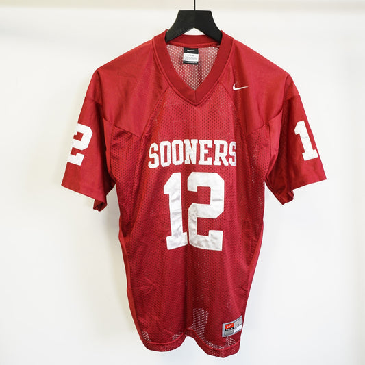 (Youth L) Oklahoma Sooners Nike Embroidered Football Jersey Kids Youth Large Red OU