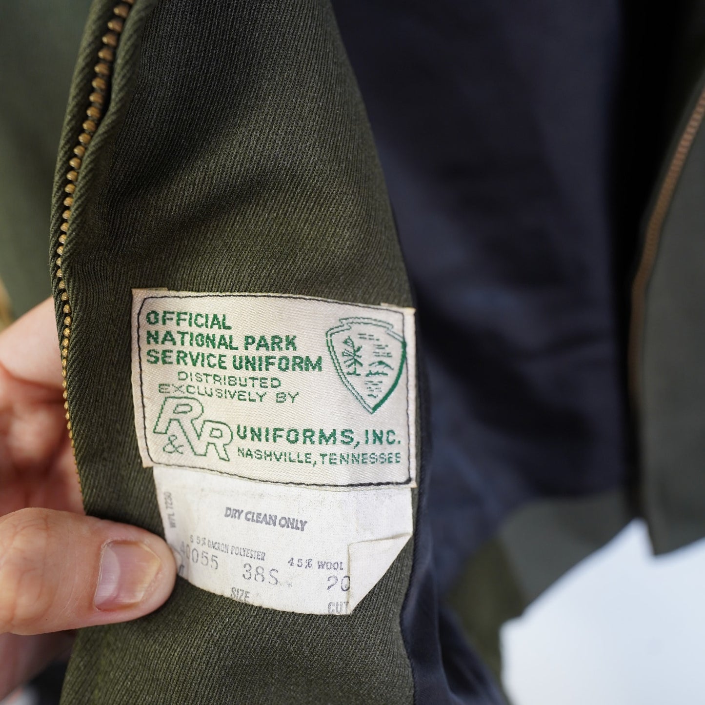 (S) Vintage 1950s NPS National Park Service Ranger Ike Jacket Uniform Gaberdine 38 S