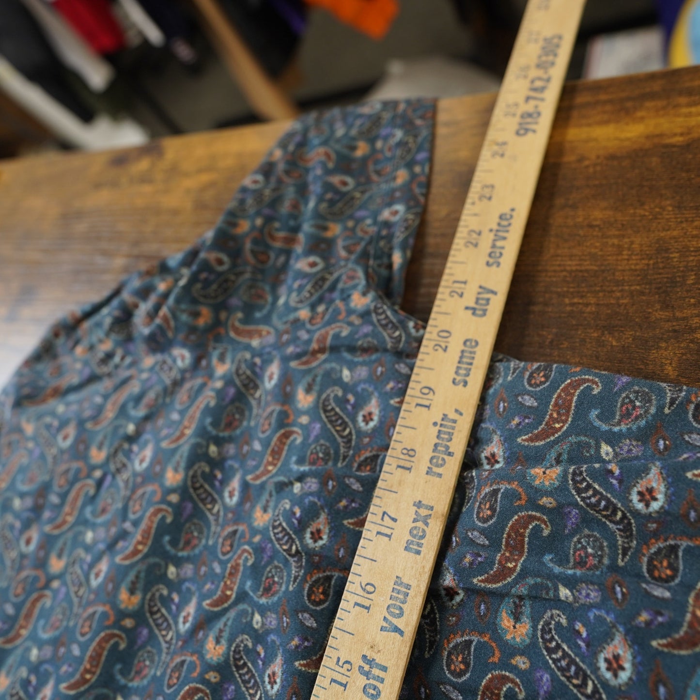 (M) Visconti Black Long Sleeve Button Up Paisley Shirt Men's M Blue Western Preppy