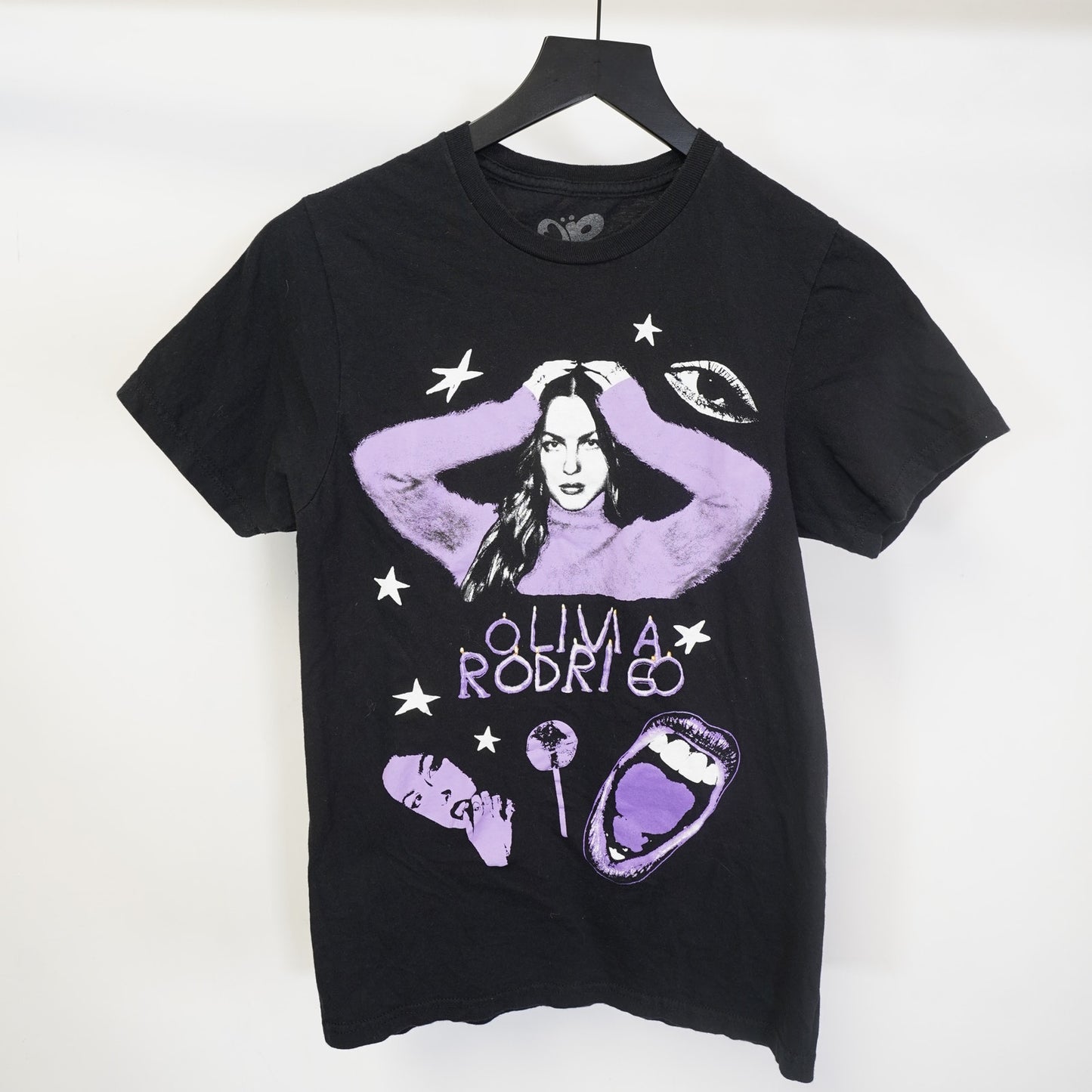 (XS) Olivia Rodrigo Graphic Tour T-Shirt Black Purple Star Band Merch Women's XS