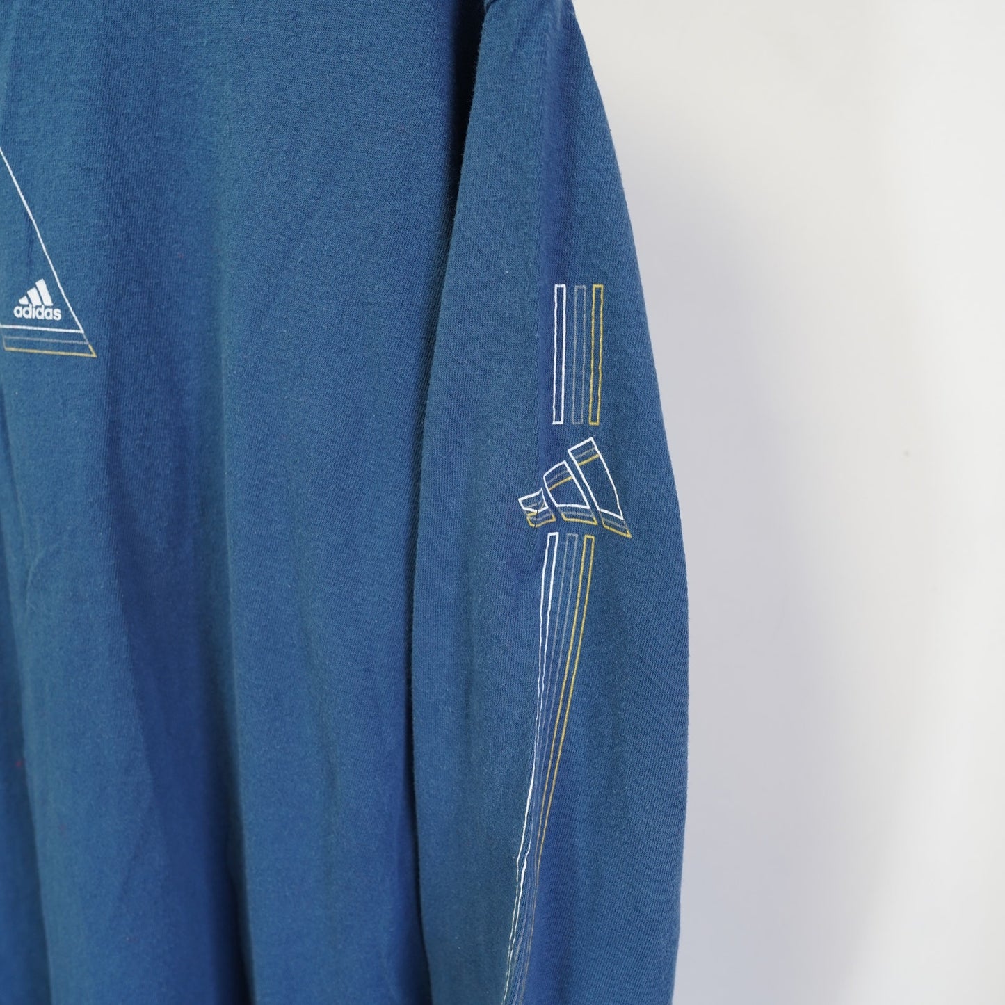 (L) Vintage Adidas Y2K Long Sleeve T-Shirt Men's L Blue Retro 2000s Streetwear