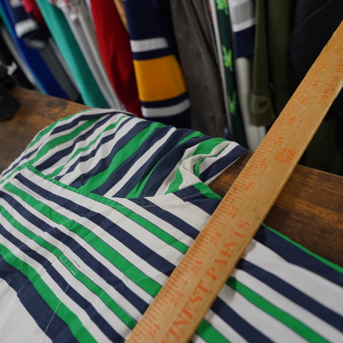 (XL) Vintage 90s Striped Tommy Hilfiger Retro Button Up Shirt Men's XL Green Blue