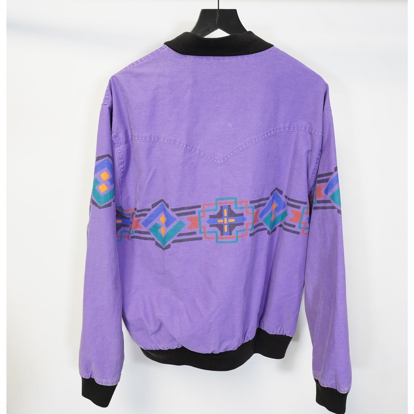 (XL) Vintage Wrangler Brushpopper Jacket Western Aztec Blue Men's 90s Southwestern