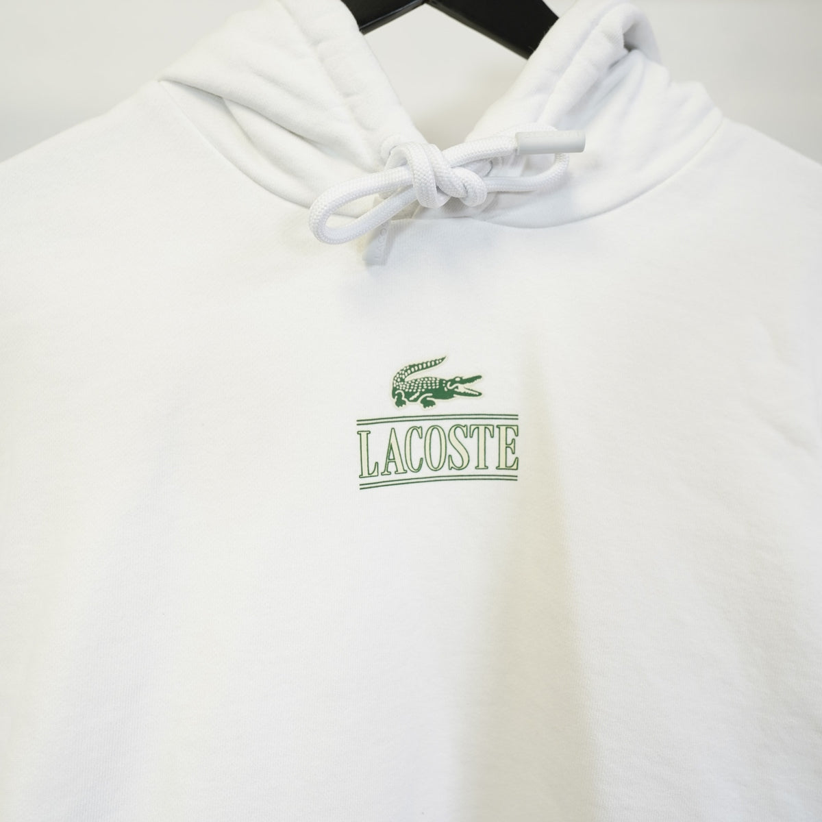 (M) Lacoste Alligator Essential White Jogger Hoodie Men's M White Preppy Casual