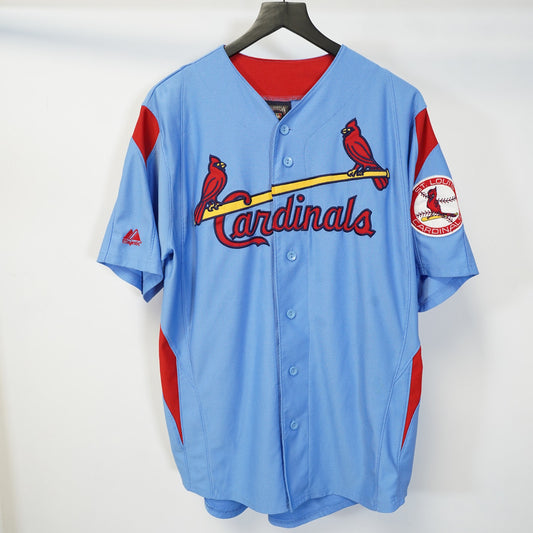 (M) St. Louis Cardinals Majestic Stitched Cooperstown Baseball Jersey Men's M Blue