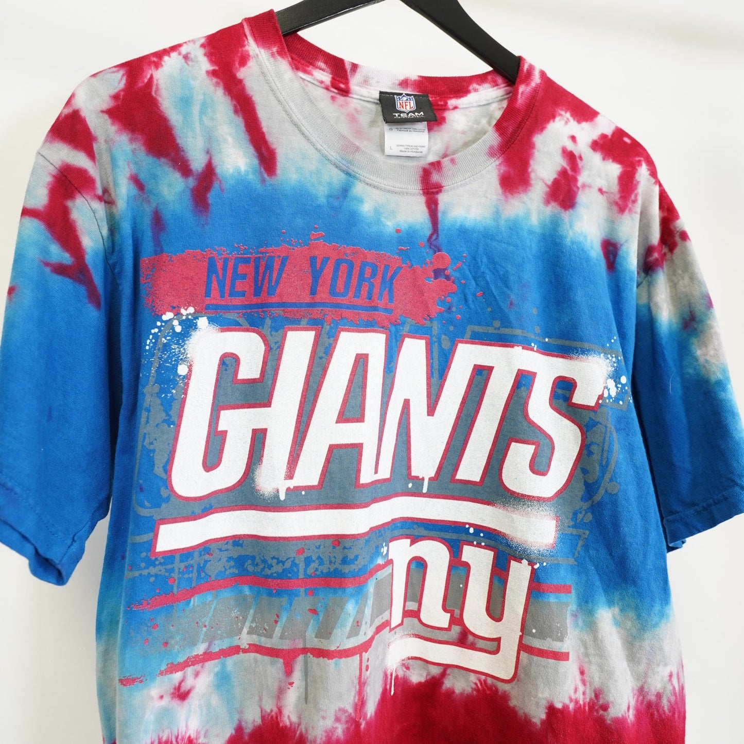 (L) Vintage New York Giants Tie Dye Team NFL T-Shirt Men's L NY Blue Y2K Football