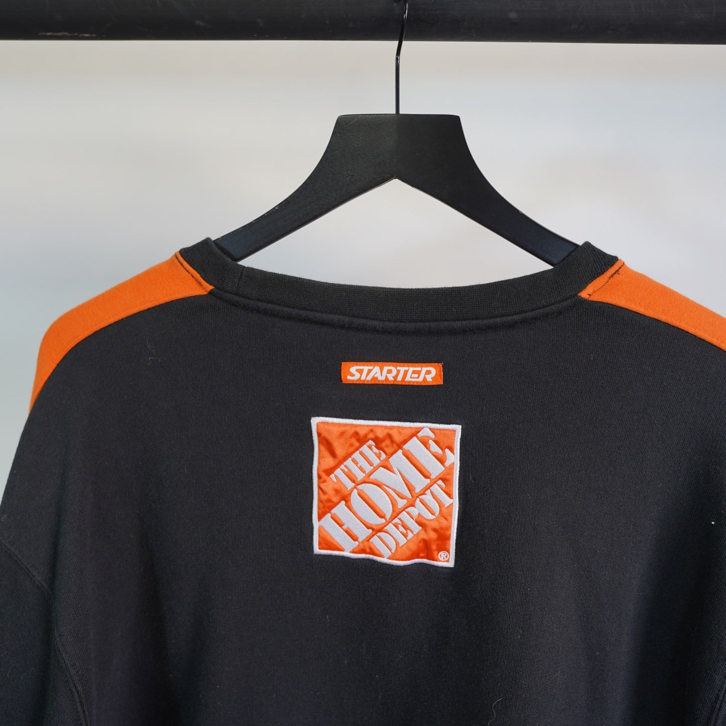 (L) Vintage Tony Stewart Nascar Racing Sewn Starter Sweatshirt Men's L Black Orange
