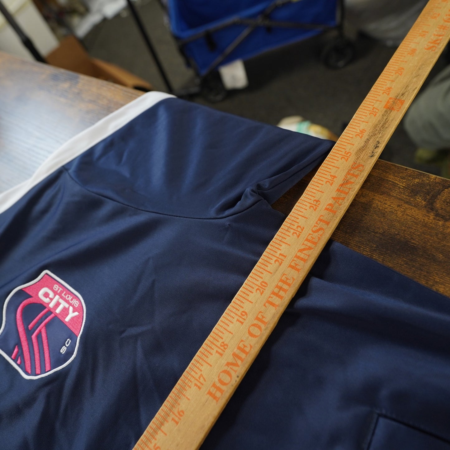 (L) St. Louis City FC Mitchell & Ness Warm Up Track Jacket Men's L Blue Embroidered