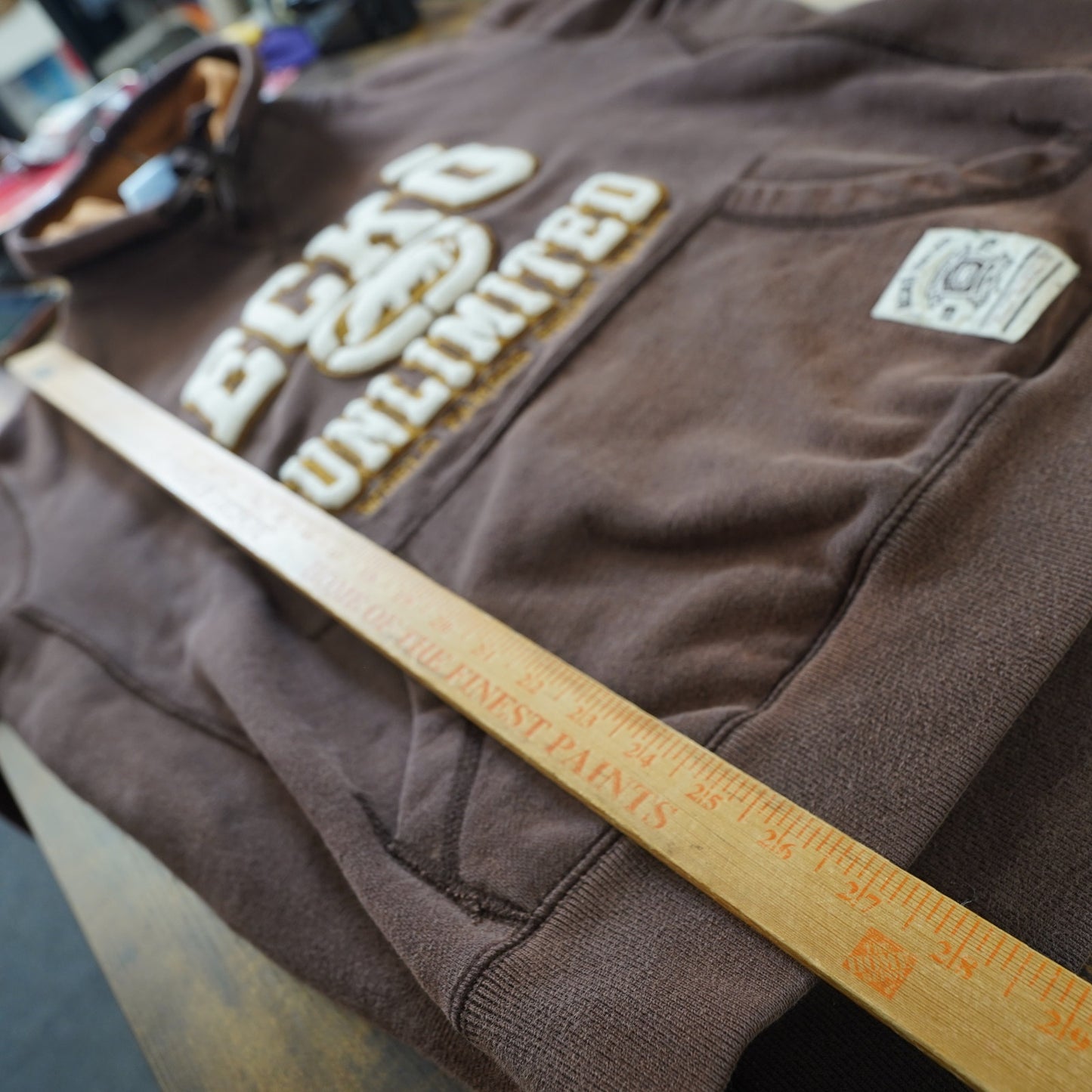 (L) Vintage Ecko Unlimited Sewn Y2K Hoodie Men's L Brown 2000s Hip Hop Embroidered