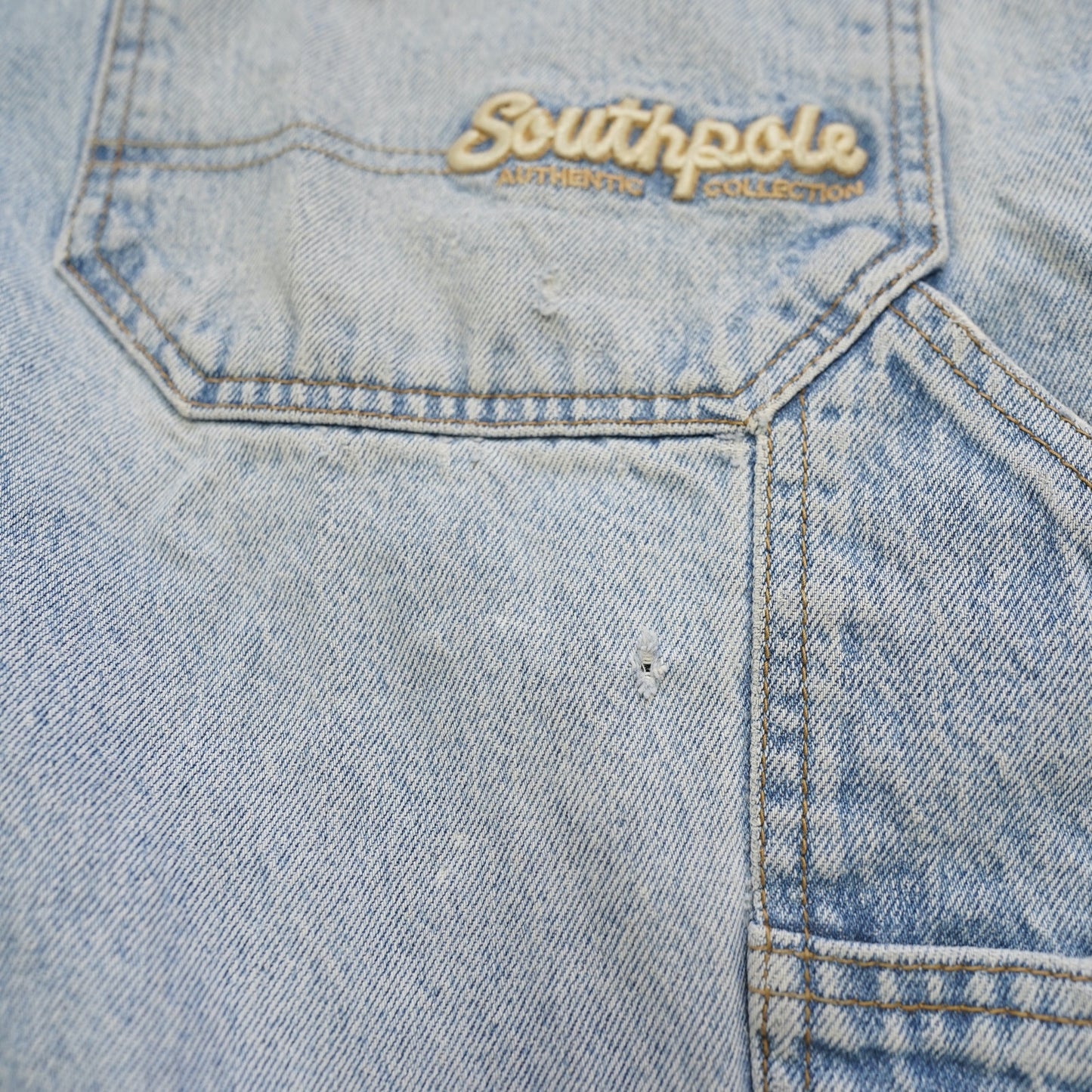 (Sz. 32) Vintage SouthPole Y2K Baggy Denim Shorts Mens 32in 2000s Jorts Light Blue Skate