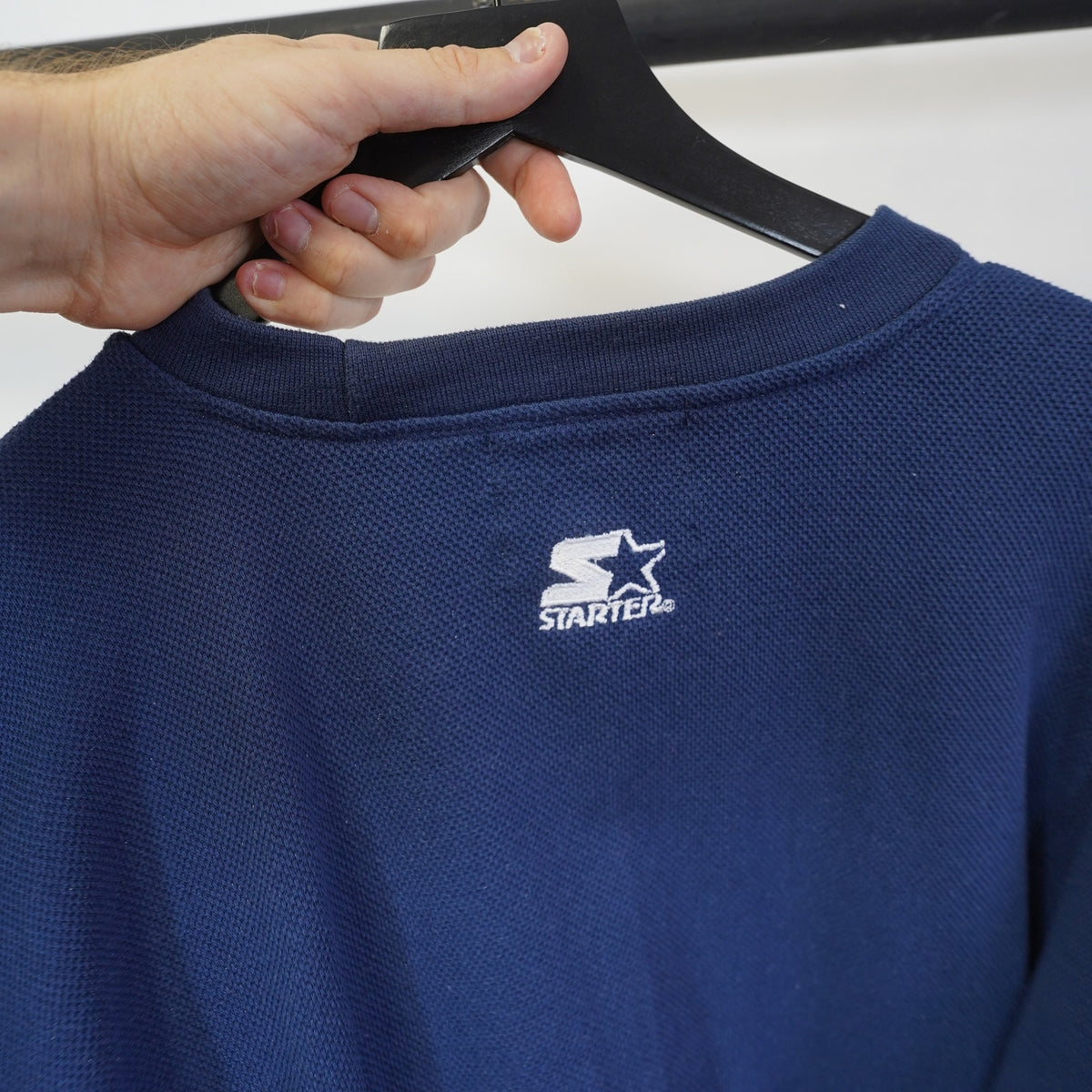 (M) Vintage Dallas Cowboys Script 90s Sewn Sweatshirt Men's M Navy Blue Retro NFL