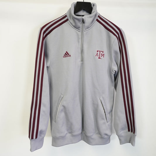 (S) Vintage Adidas Texas A&M Aggies Climawarm Full Zip Jacket Men's S Gray 2000s Y2K