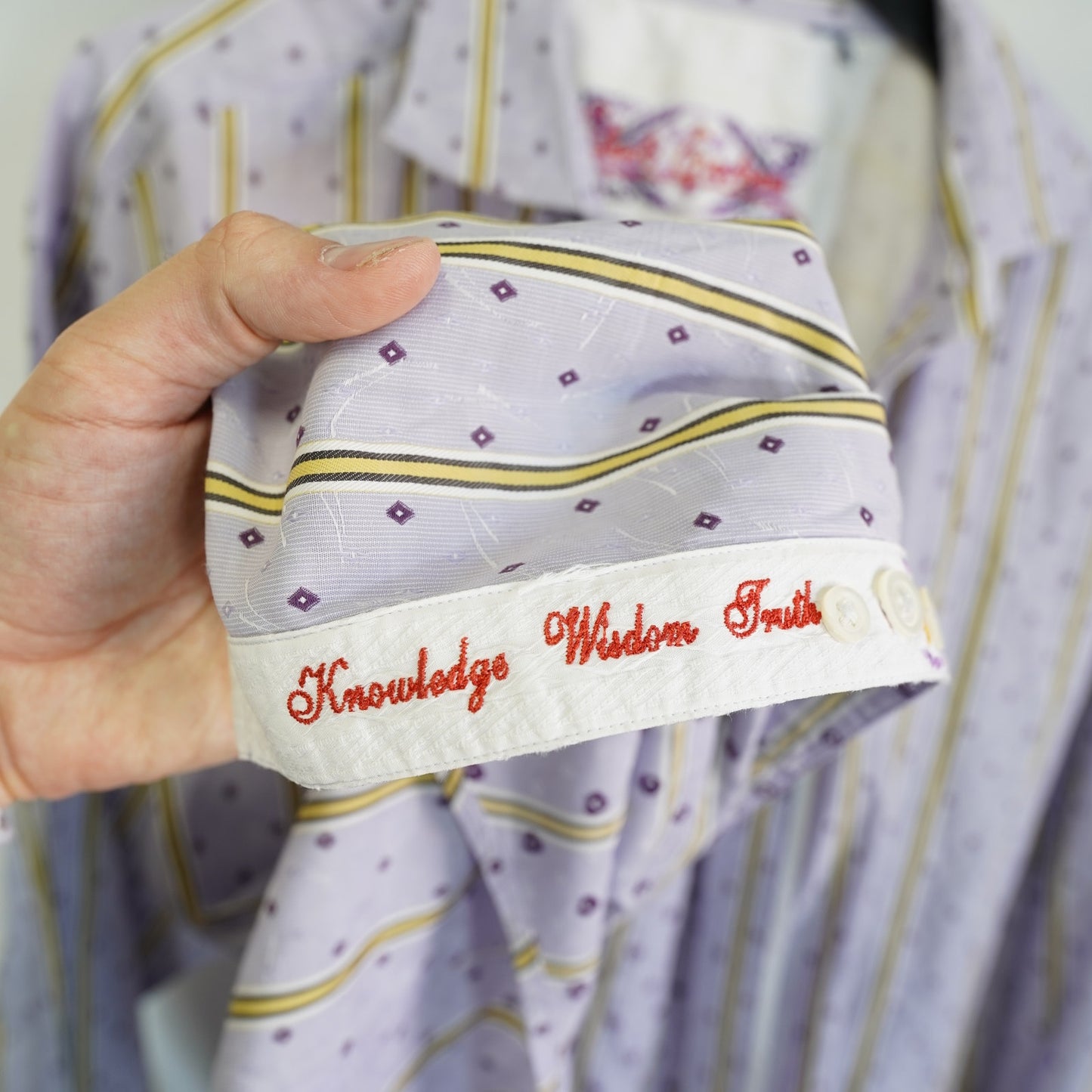 (XXL) Robert Graham Button Up Shirt Men's XXL Floral Flip Cuff Preppy Purple Stripes