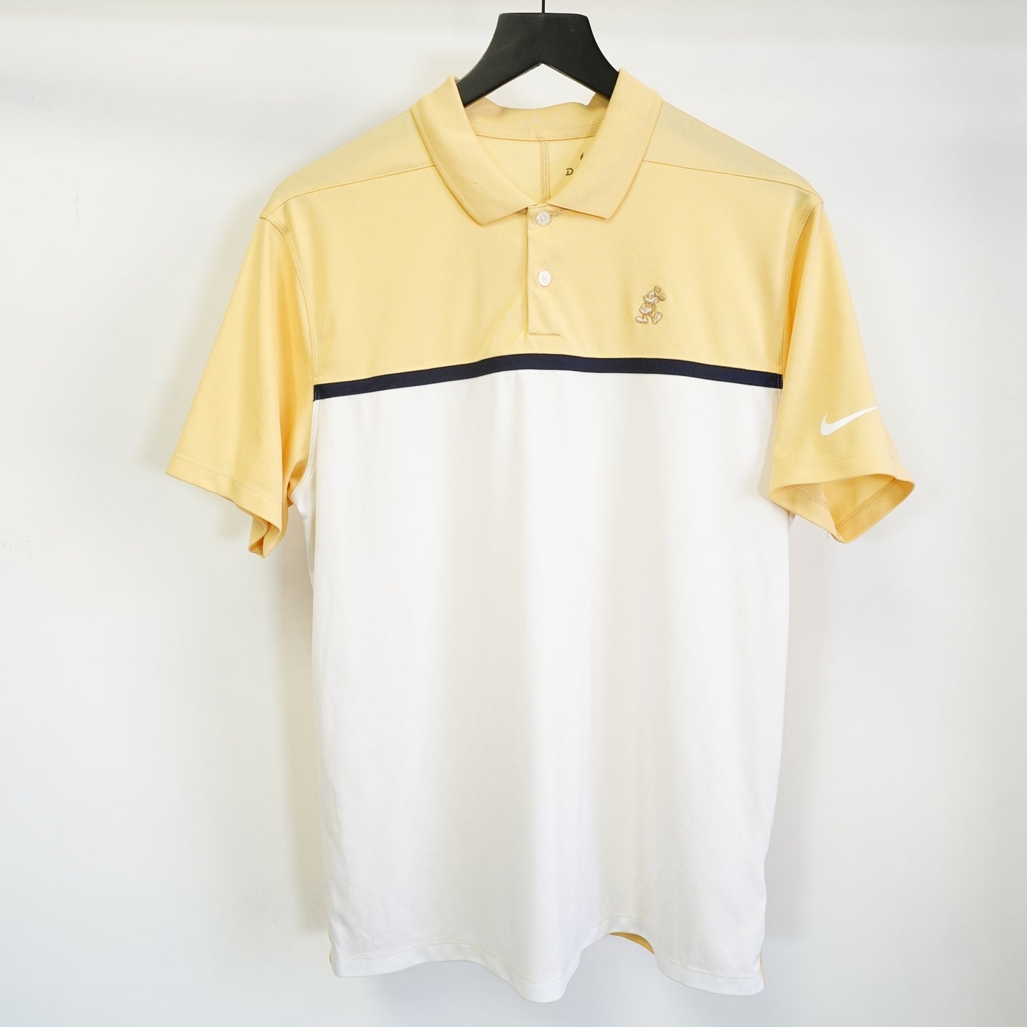 (M) Nike Golf Mickey Mouse Disney Dri-Fit Golf Performance Polo Shirt Men's M Yellow