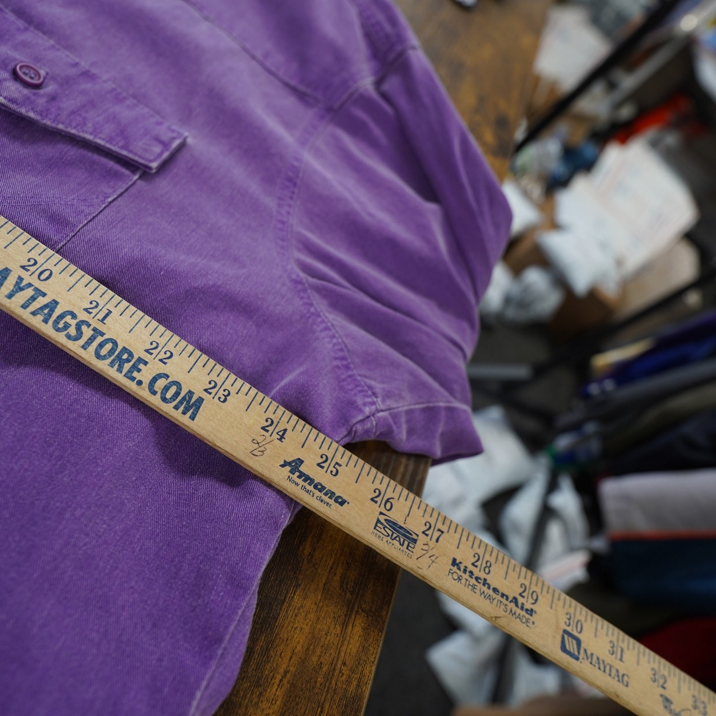 (XL) Vintage Wrangler Brush Popper Western Button Up Men's XL Purple Cowboy 90s