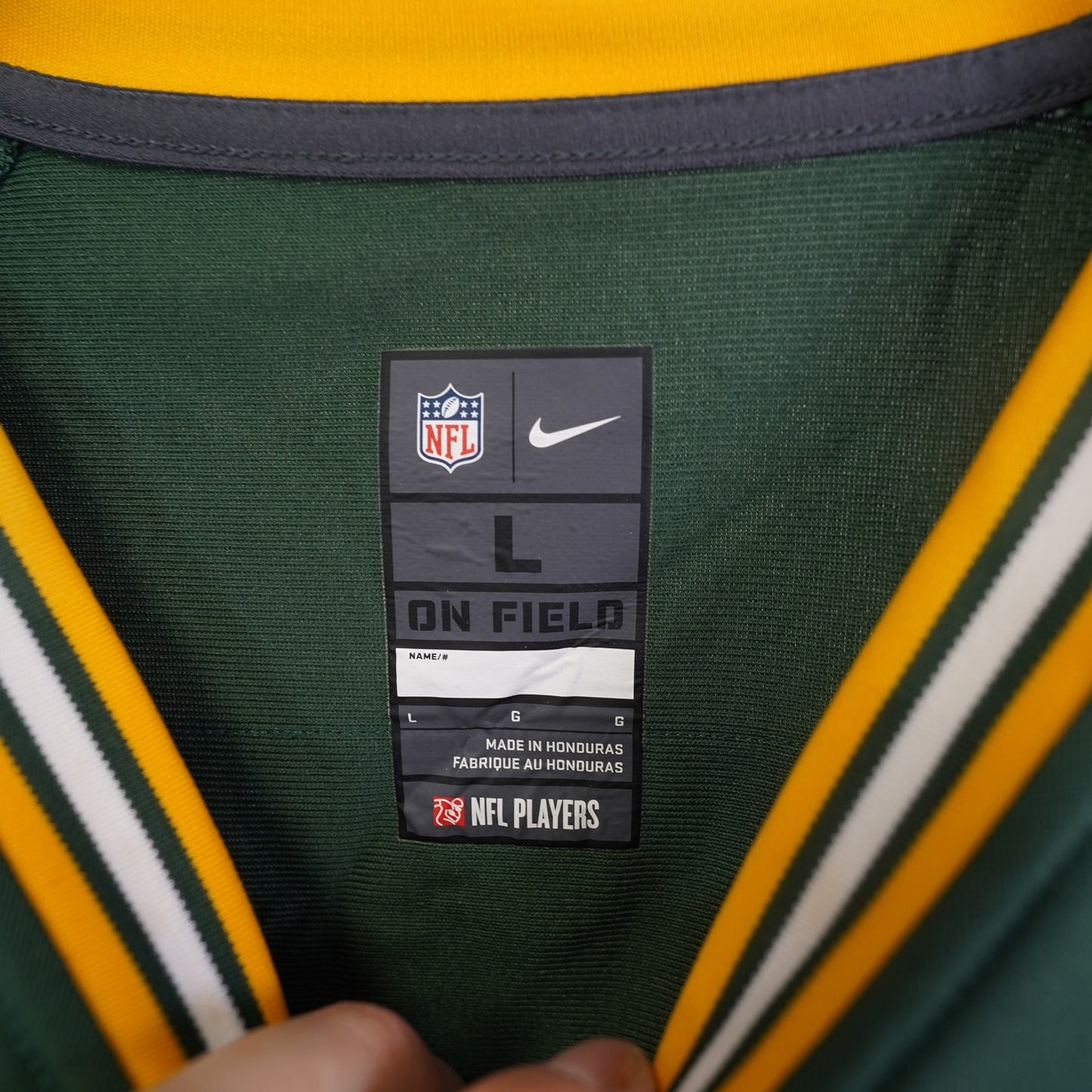 (L) Nike Green Bay Packers David Bakhtiari Football Jersey Mens L NFL On Field Green