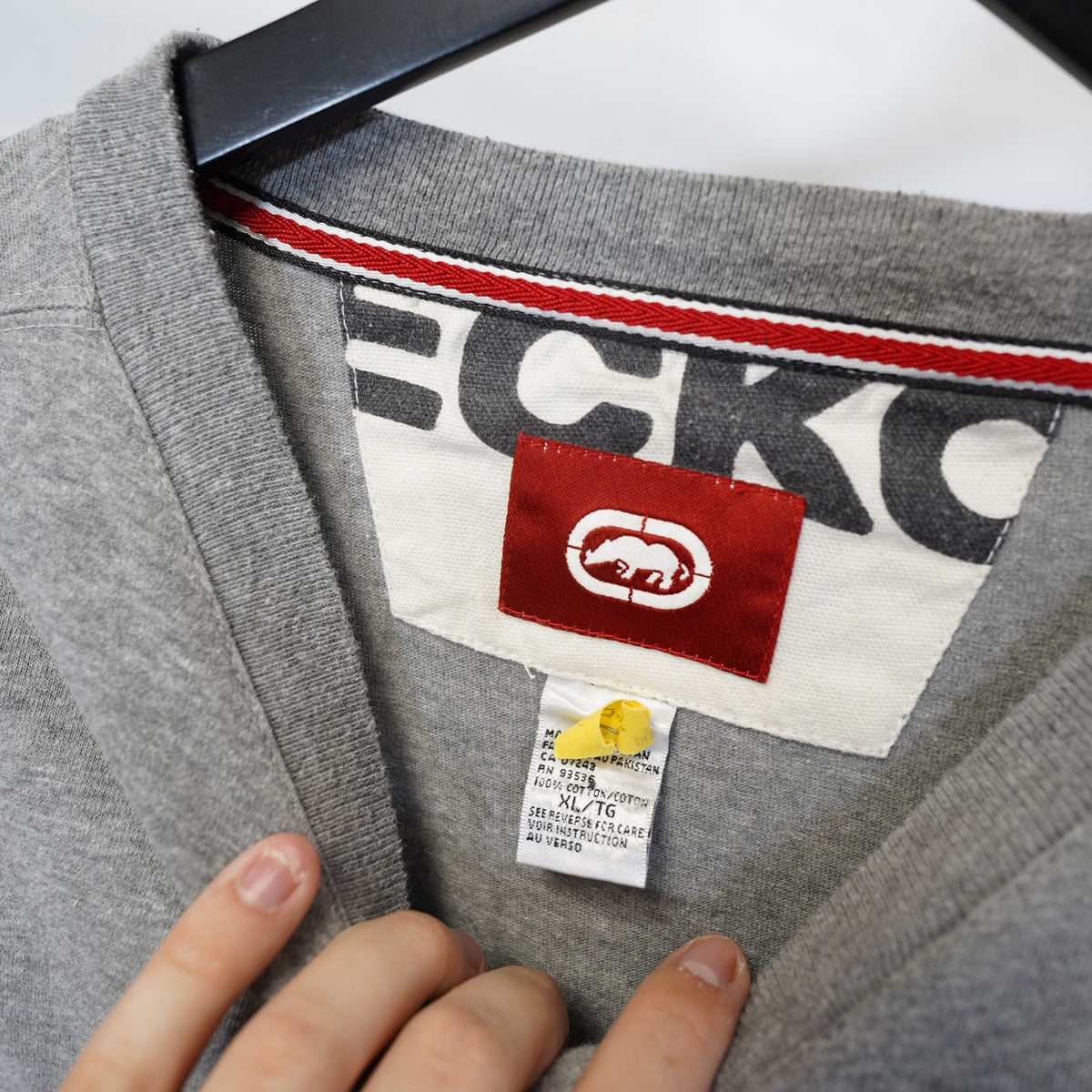 (XL) Vintage Ecko Unlimited Sewn Y2K Long Sleeve T-Shirt Men's XL Gray 2000s Hip Hop