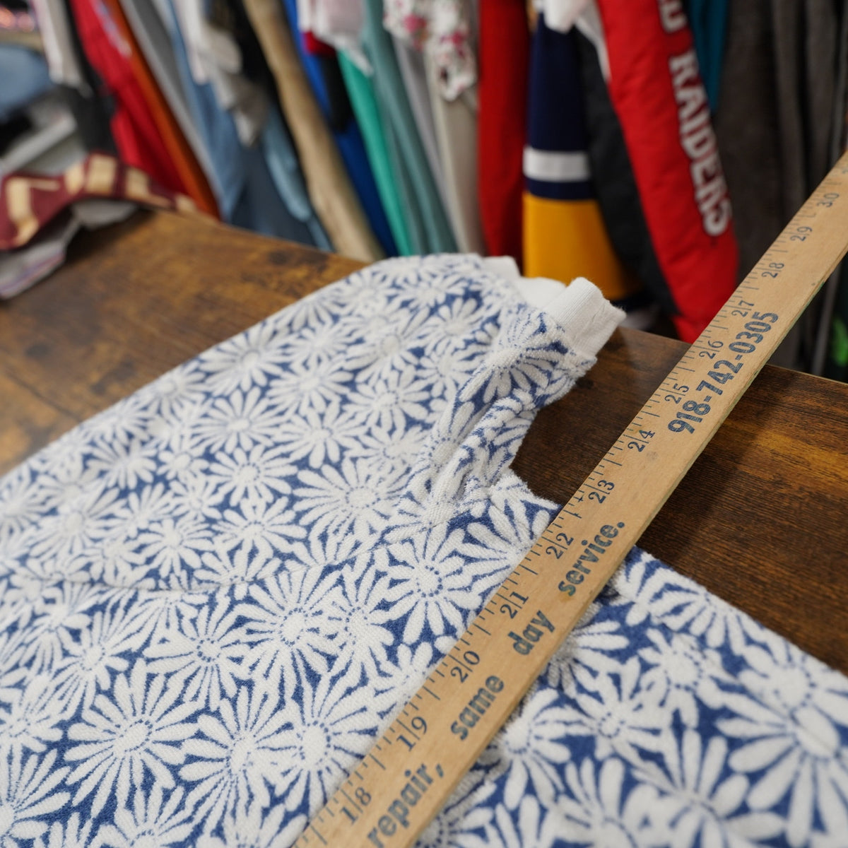 (L) J. Crew Floral Performance Polo Shirt Daisy Flower Men's L Blue White Preppy