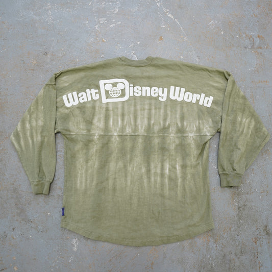 (L) Walt Disney World Parks Spirit Jersey Long Sleeve Green Tie Dye Size Large