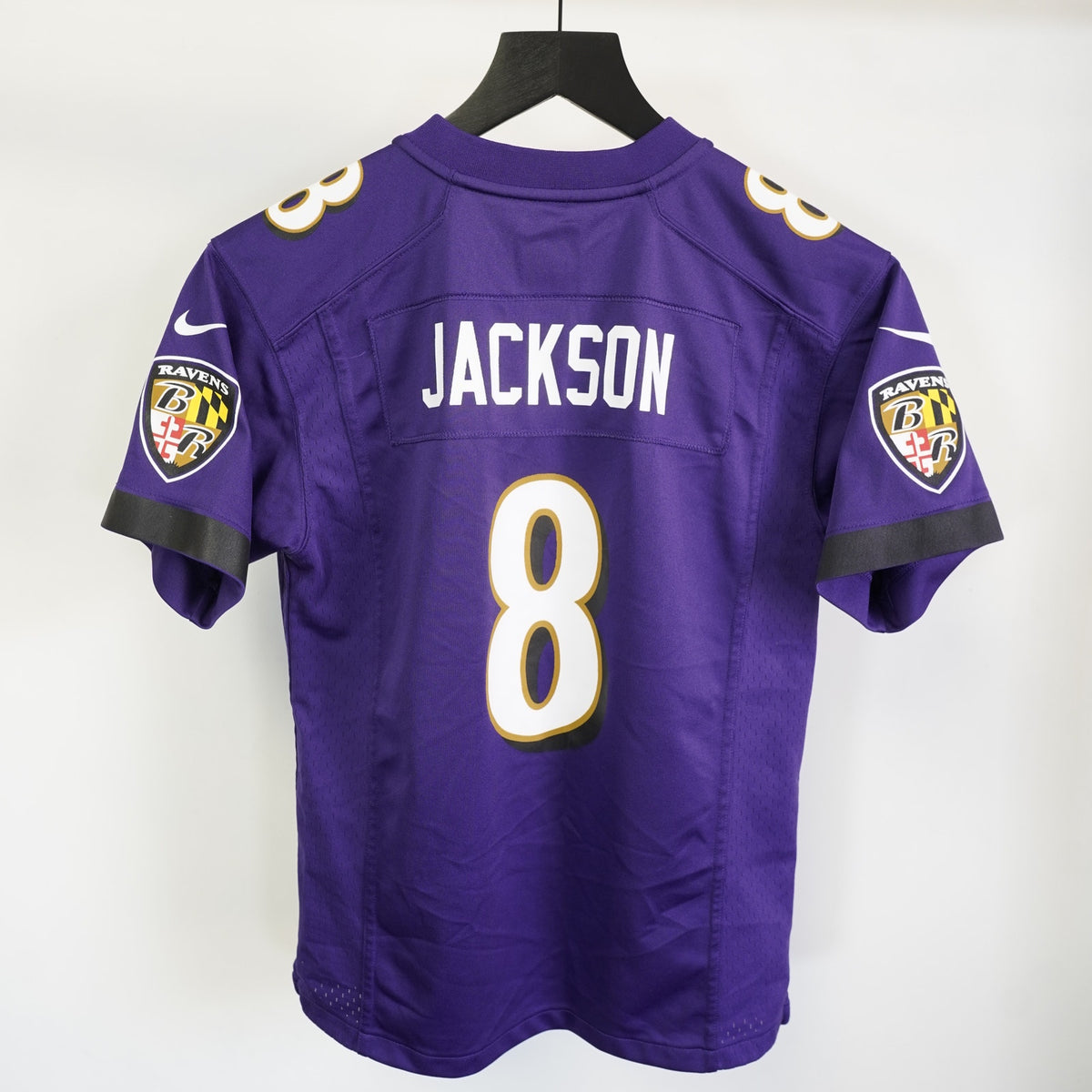 (Boys M) Lamar Jackson Nike On Field Baltimore Ravens Football Jersey Boys M Purple NFL