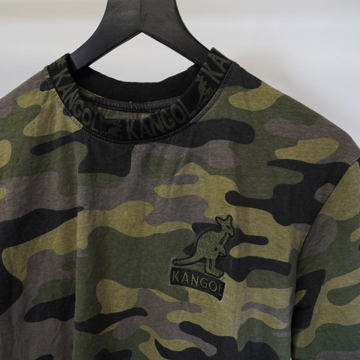 (L) Kangol Camouflage Streetwear Men's T-Shirt Green