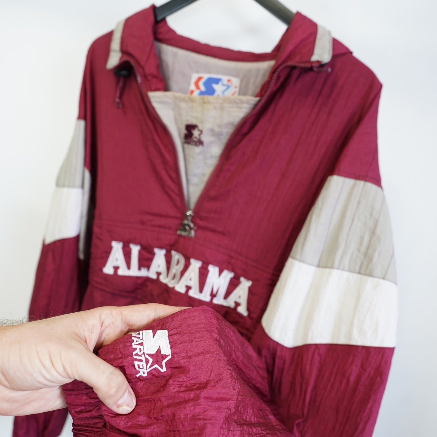 (XL) Vintage Alabama Crimson Tide Starter Embroidered Windbreaker Men's XL Red 90s