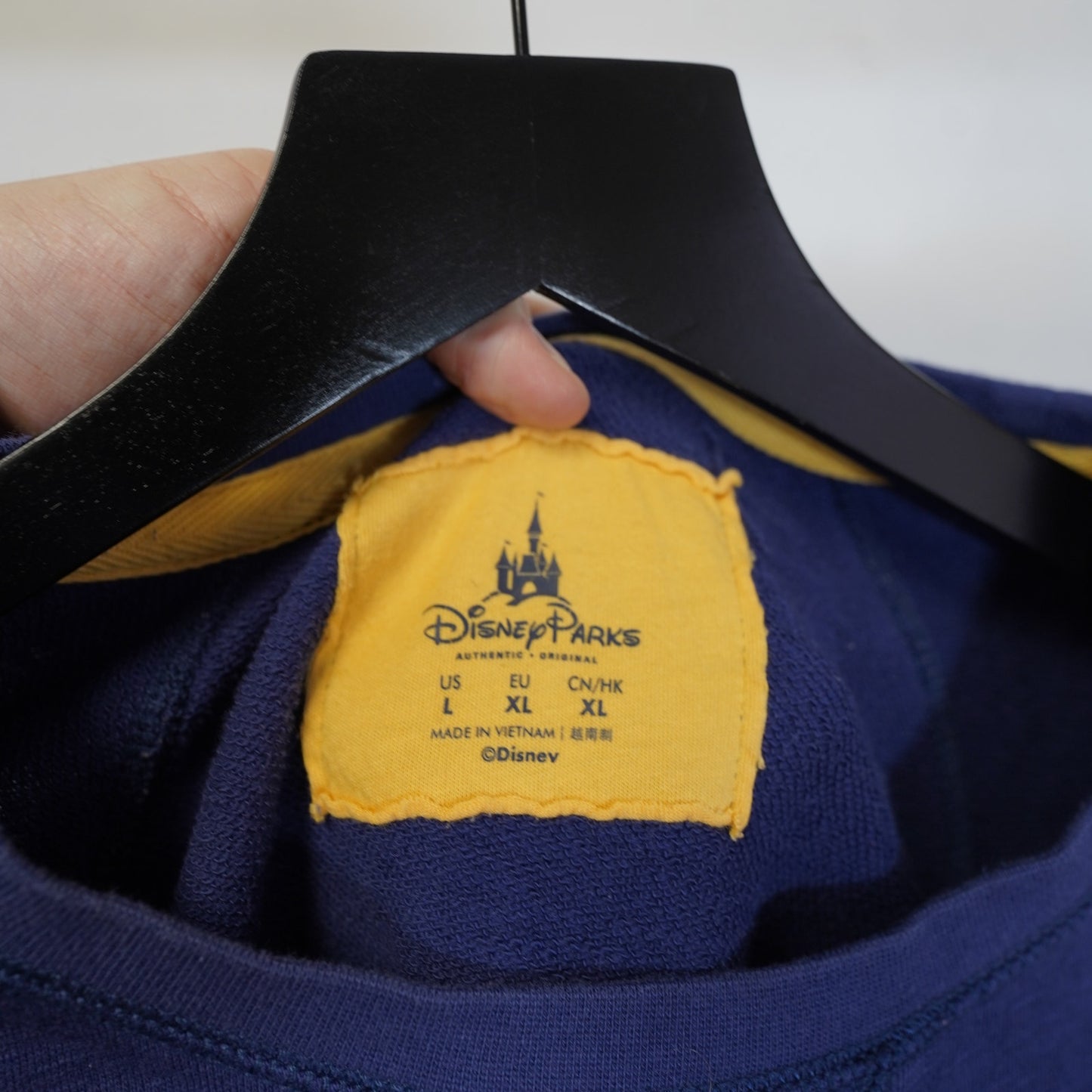 (L) Disney Parks Embroidered Mickey Mouse Epcot Sweatshirt Men's L Blue Disney World