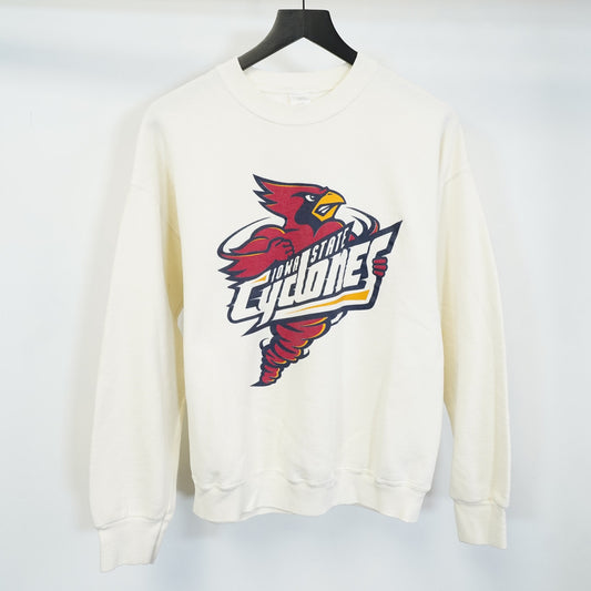 (L) Vintage Iowa State Cyclones Crewneck Sweatshirt Men's L Cream 90s