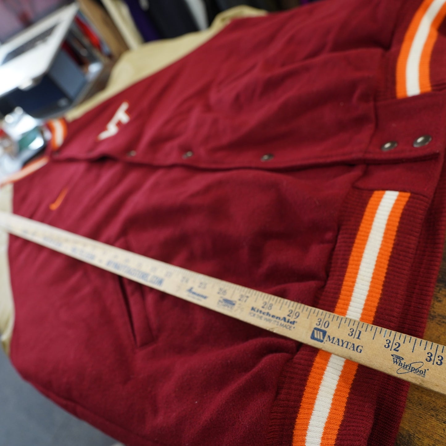 (XXL) Vintage Virginia Tech Hokies Nike Varsity Letterman Jacket Men's XXL Red 90s