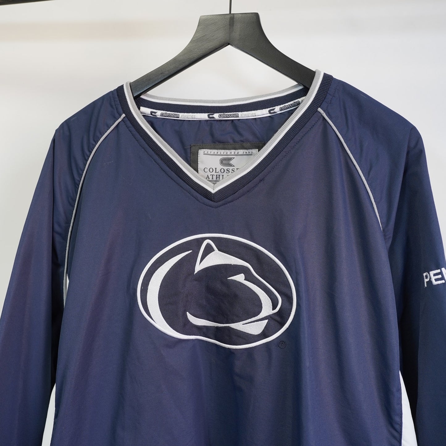 (3XL) Vintage Penn State Nittany Lion Embroidered Pullover Windbreaker Men's 3XL Blue