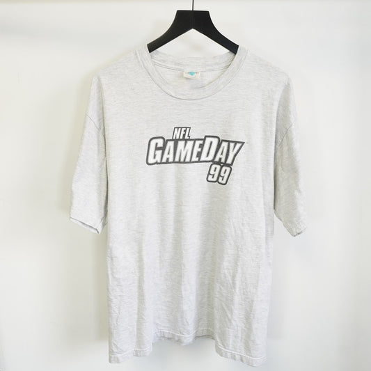 (L) Vintage NFL GameDay 99 Video Game Promo T-Shirt Men's L Gray 90s PlayStation
