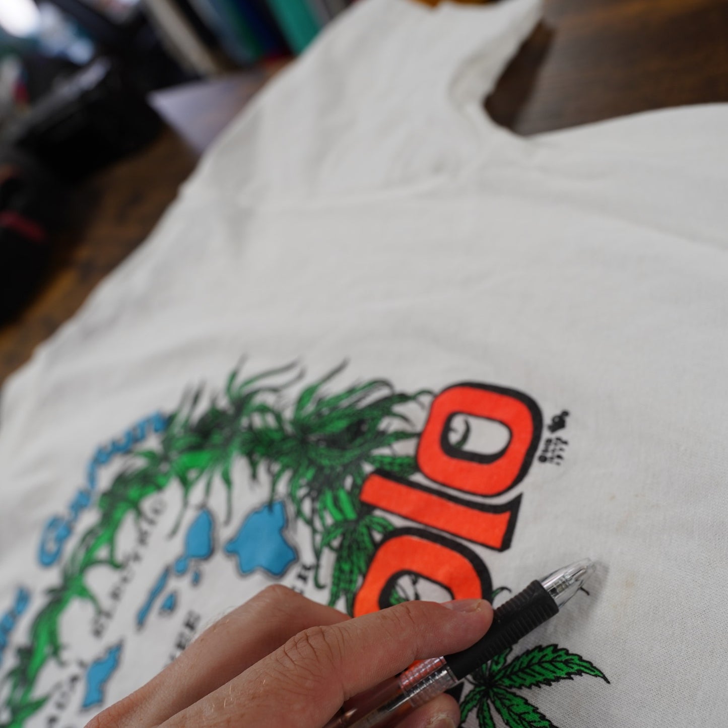 (L) Vintage Pakalolo Hawaiian Weed Cannabis Hemp Marijuana T-Shirt Mens L White Drug
