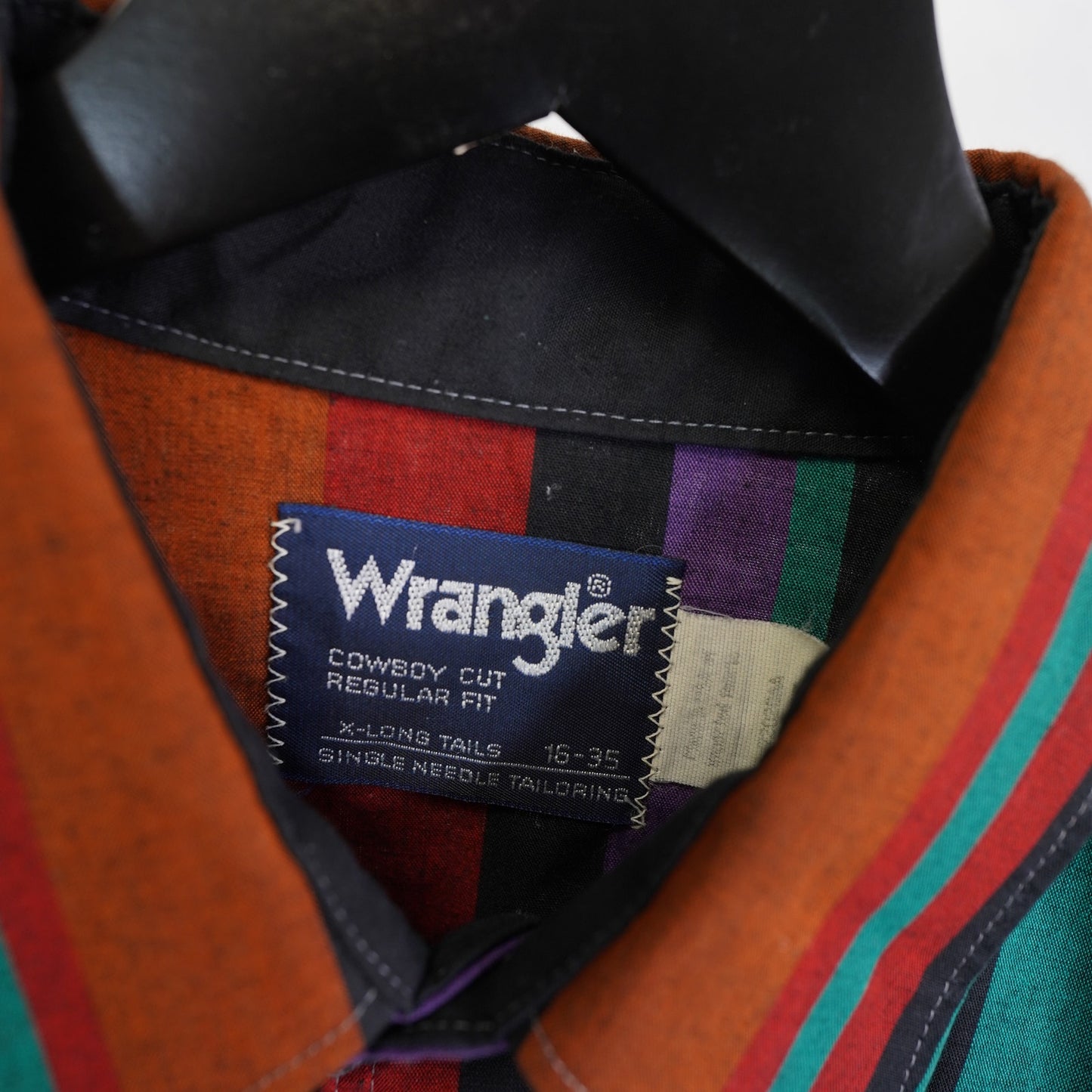 (L) Vintage Wrangler Striped Pearl Snap Western Cowboy Button Up Shirt Men's L 90s