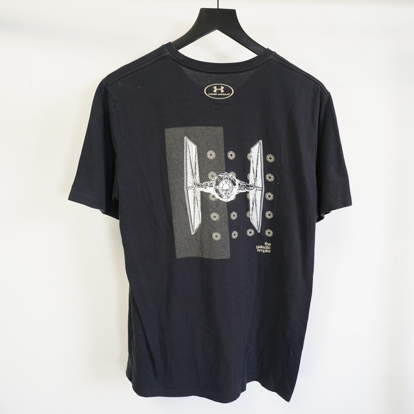 (M) Star Wars Tie Fighter Under Armour T-Shirt Men's M Black Heatgear